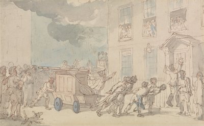 De Aankomst van de Brandweerwagen door Thomas Rowlandson